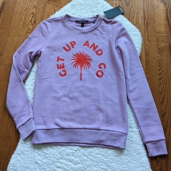 Scotch & SODA crew neck sweatshirt get up and go palm tree xs - Picture 4 of 10